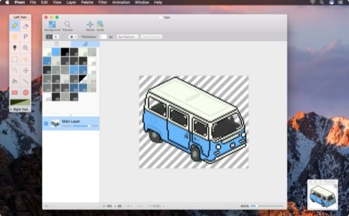 アニメーションにも対応している Mac用ピクセルアート作成アプリ Pixen がセール Palmfan