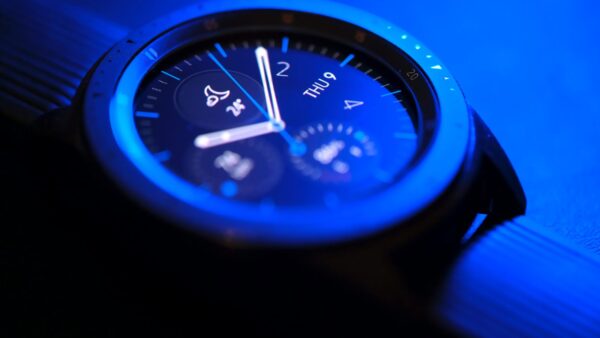 black chronograph watch