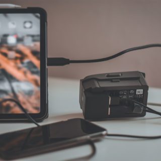 black and gray digital camera