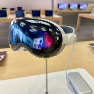 a pair of goggles sitting on top of a table