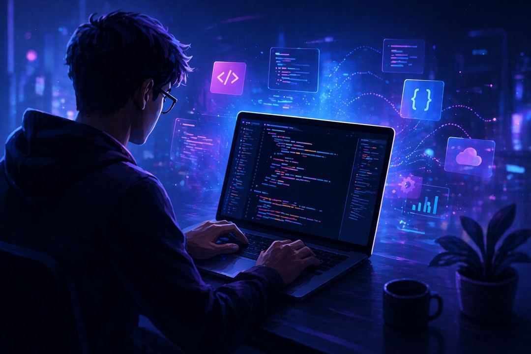 AIコーディングツールがアプリ開発を変える——バイブコーディングのイメージ