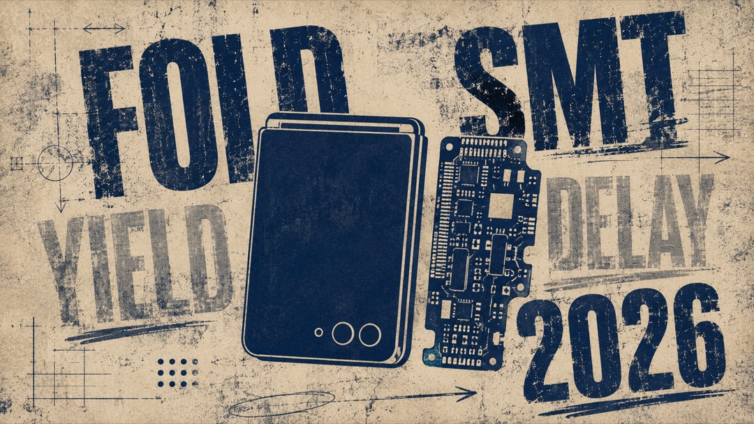iPhone Fold 生産遅延——SMT工程の歩留まり問題のイメージ
