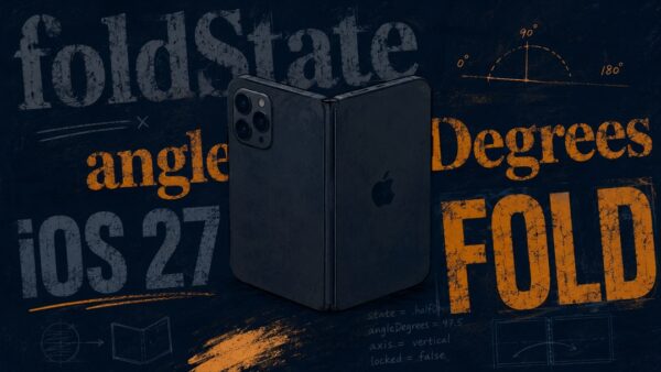 iOS 27のコードにfoldState——iPhone Foldの存在を示すイラスト