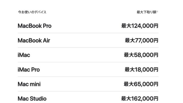 Mac Proは221,000円、MacBook Proは124,000円に。Apple🇯🇵公式下取りの上限額が上昇中