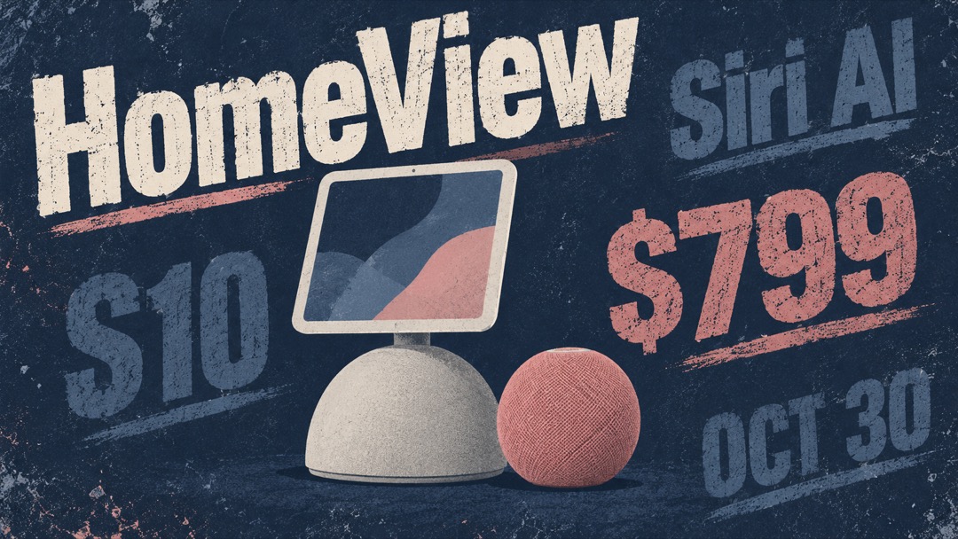 HomeViewとHomePod mini 2、iPad miniの799ドル予想をイメージしたイラスト