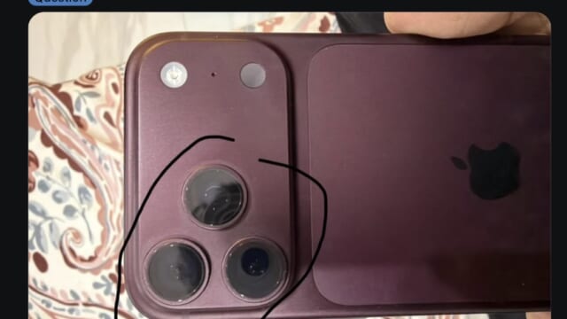 バーガンディのiPhone 18 Pro、カメラ周りに薄い輪。去年のコズミックオレンジと同じ道をたどるのか